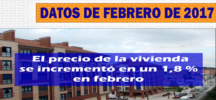 El precio de la vivienda se incrementó en el último mes de febrero